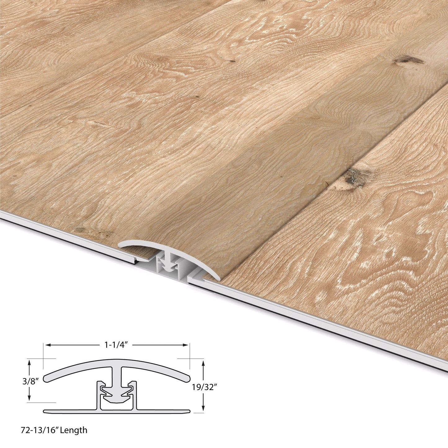 CALI Seaboard Oak 1.25-in x 72.83-in Vinyl Floor T-Moulding