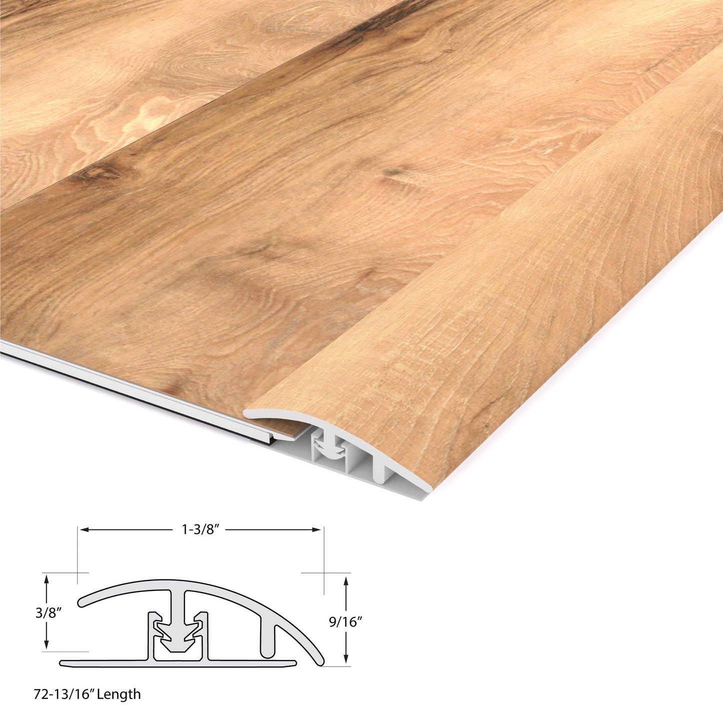 CALI North Shore Oak 1.31-in x 72.83-in Vinyl Floor Reducer