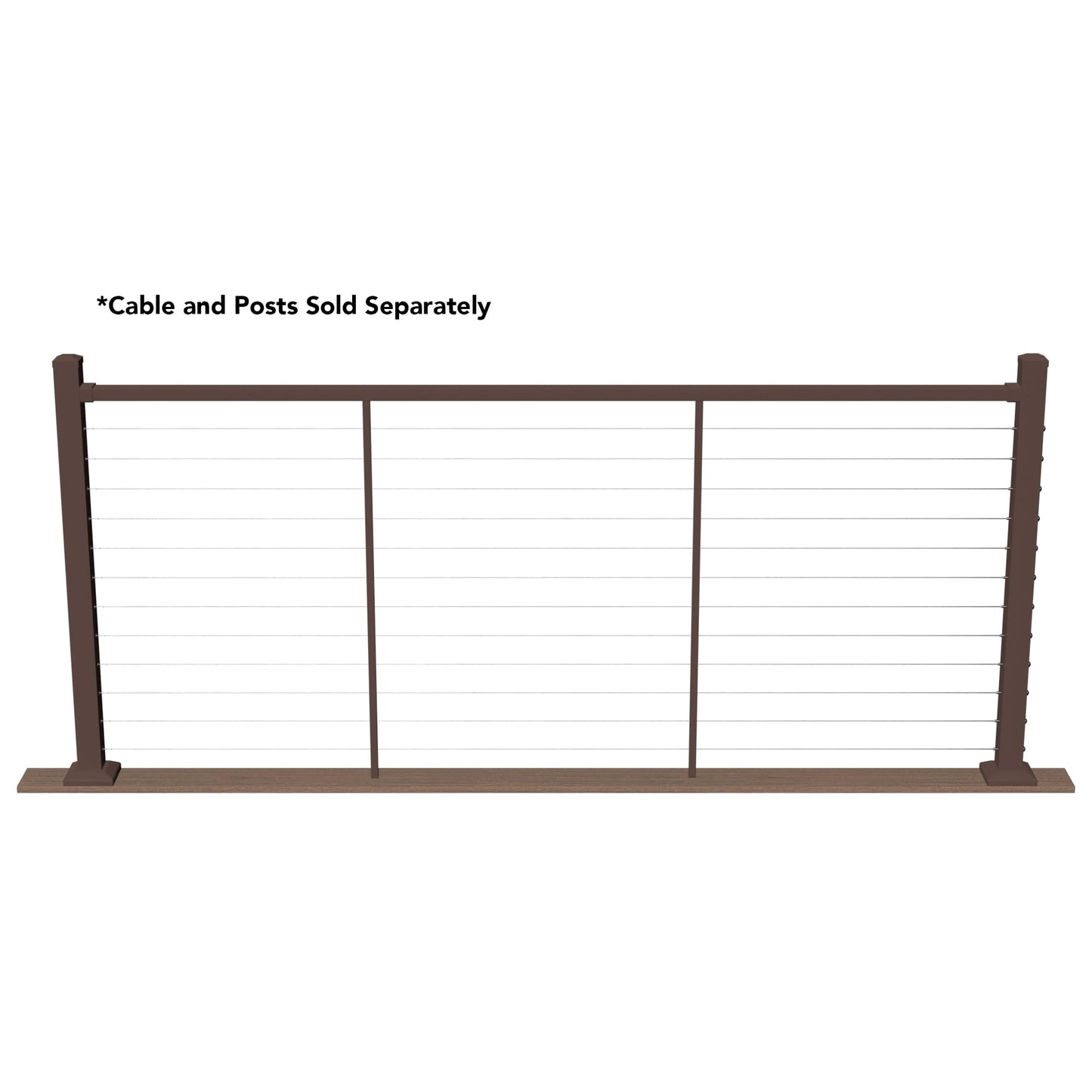Deckorators Contemporary cable 8-ft x 42-in Weathered Brown Aluminum Deck Cable Rail Kit