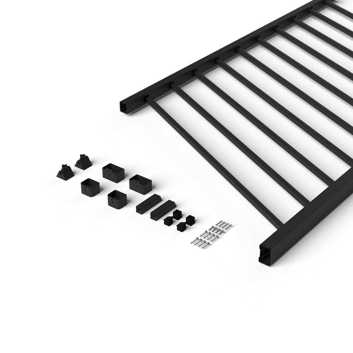 Deckorators Pre-Assembled Aluminum 6-ft x 36-in Matte Black Aluminum Deck Stair Rail Kit