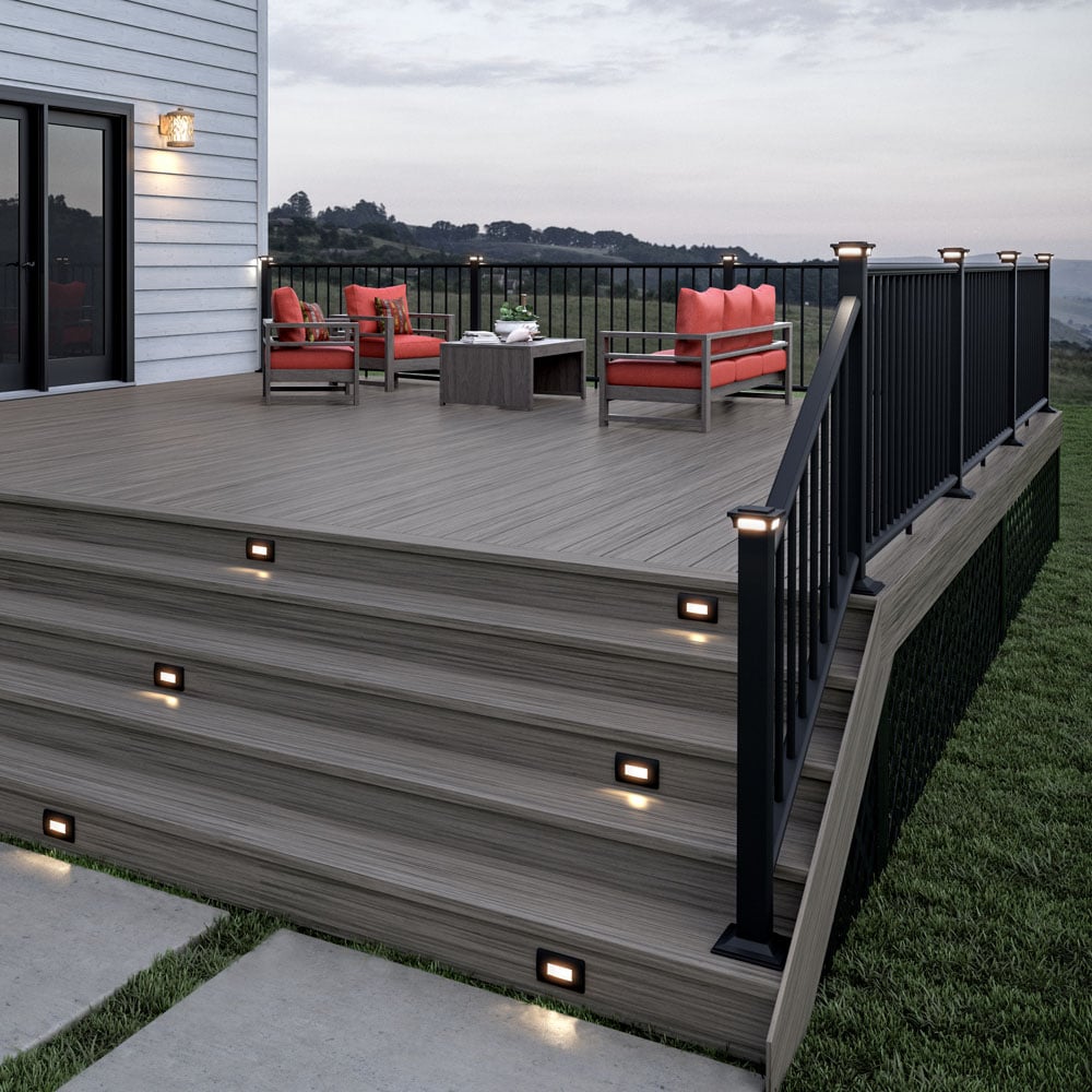 Deckorators Pre-Assembled Aluminum 6-ft x 36-in Matte Black Aluminum Deck Stair Rail Kit