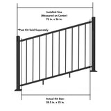 Deckorators Pre-Assembled Aluminum 6-ft x 36-in Matte Black Aluminum Deck Stair Rail Kit