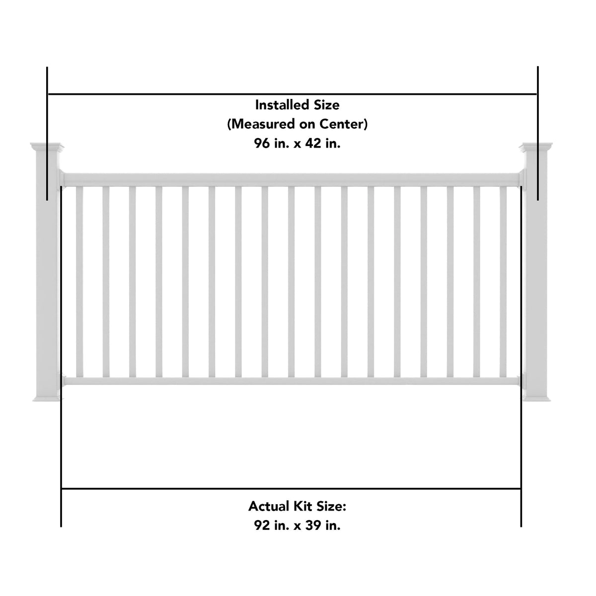 Deckorators Grab and Go 8-ft x 42-in White Composite Deck Rail Kit