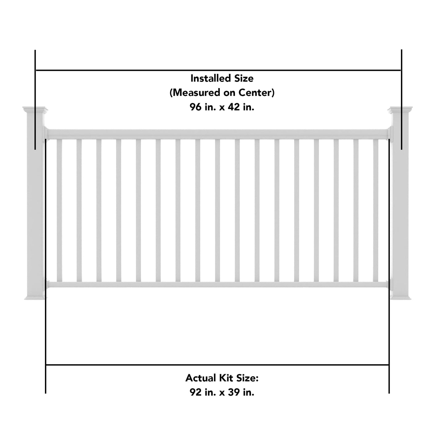 Deckorators Grab and Go 8-ft x 42-in White Composite Deck Rail Kit