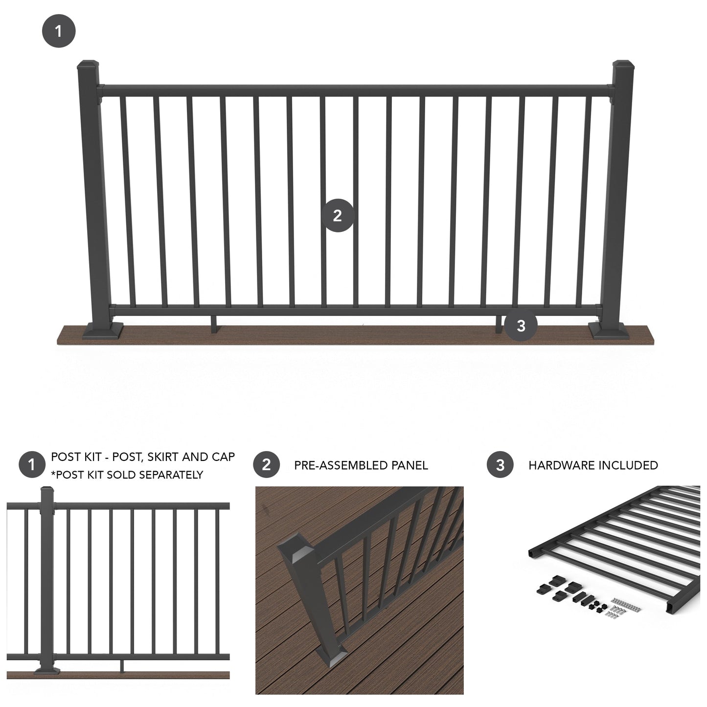 Deckorators Pre-Assembled Aluminum  Aluminum Deck Rail Kit