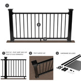 Deckorators Grab and Go 6-ft x 36-in Black Composite Deck Rail Kit
