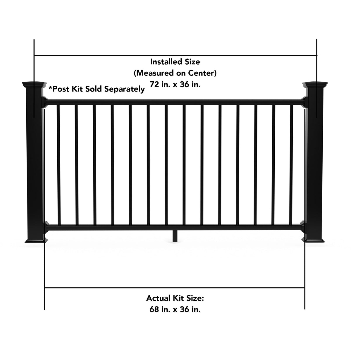 Deckorators Grab and Go 6-ft x 36-in Black Composite Deck Rail Kit