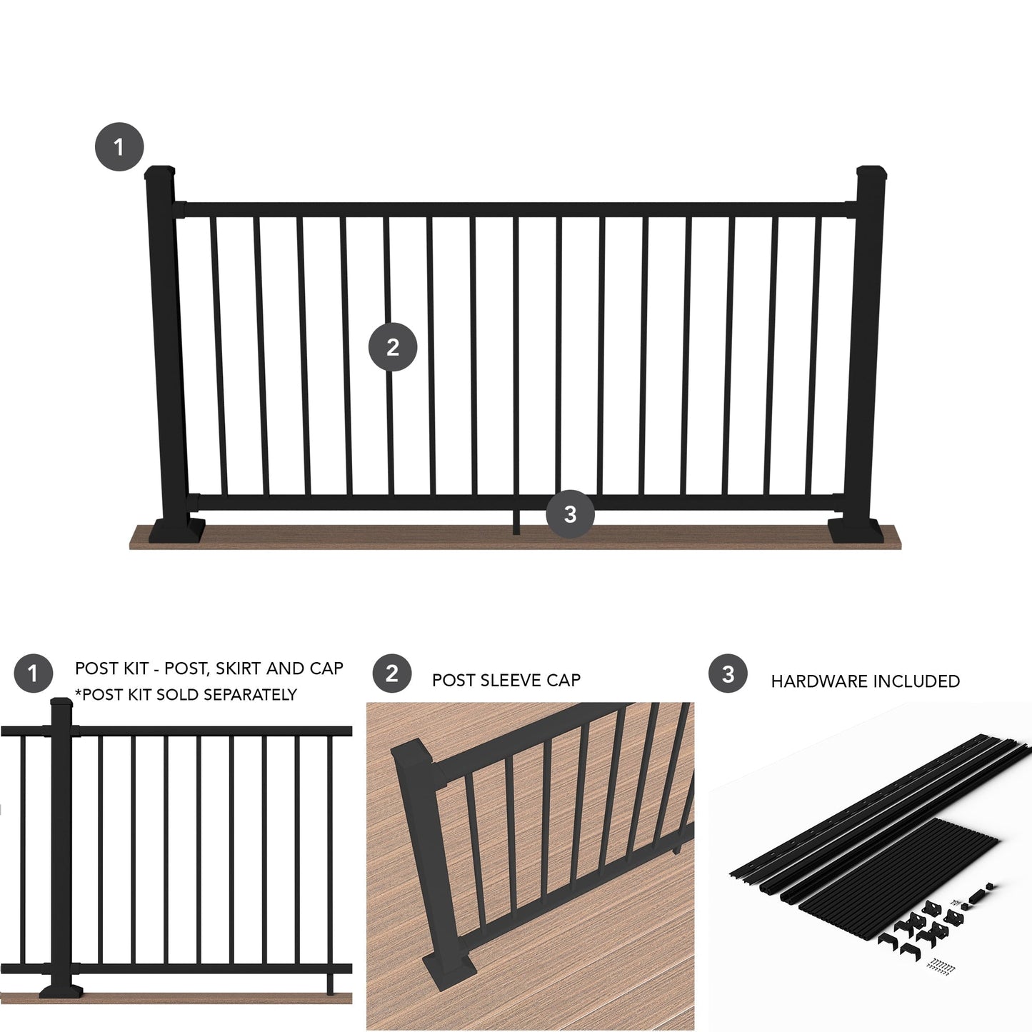 Deckorators Rapid Rail Matte Black Aluminum Deck Rail Kit