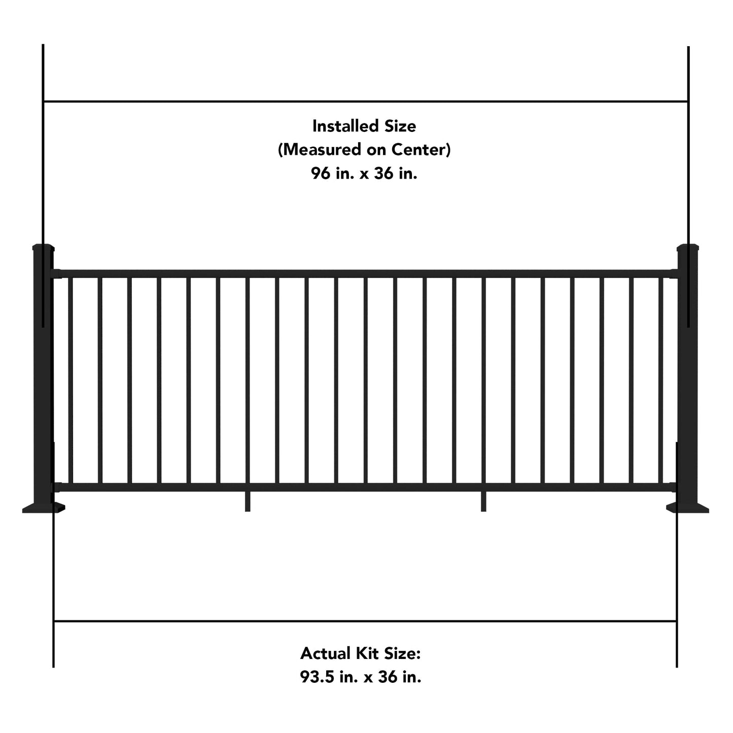 Deckorators Rapid Rail Matte Black Aluminum Deck Rail Kit