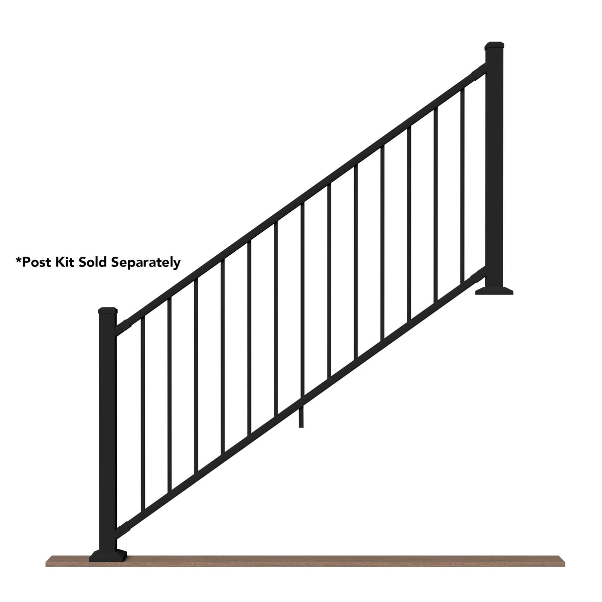 Deckorators Rapid Rail Matte Black Aluminum Deck Stair Rail Kit