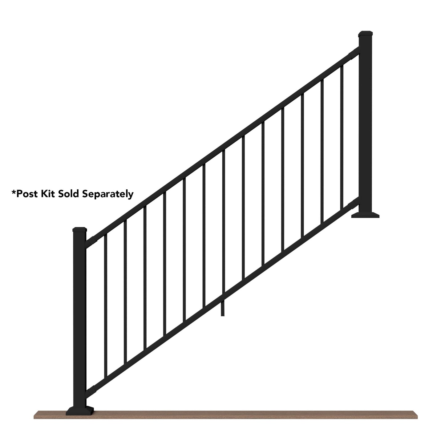 Deckorators Rapid Rail Matte Black Aluminum Deck Stair Rail Kit
