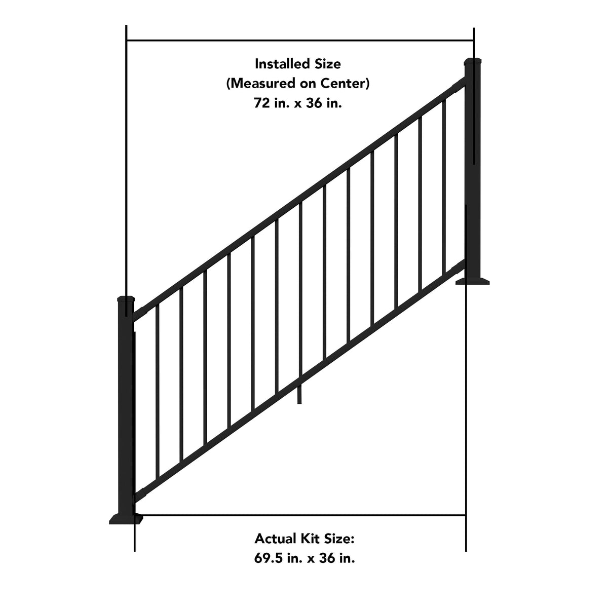 Deckorators Rapid Rail Matte Black Aluminum Deck Stair Rail Kit
