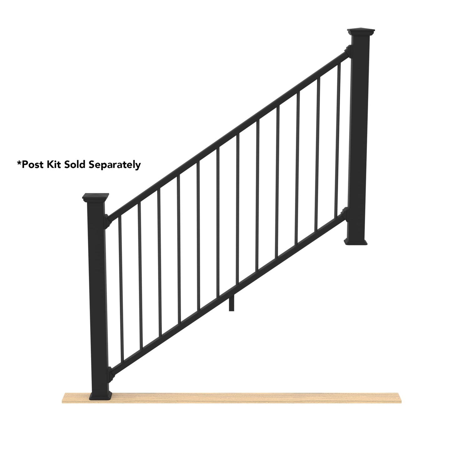 Deckorators Grab and Go 6-ft x 36-in Black Composite Deck Stair Rail Kit