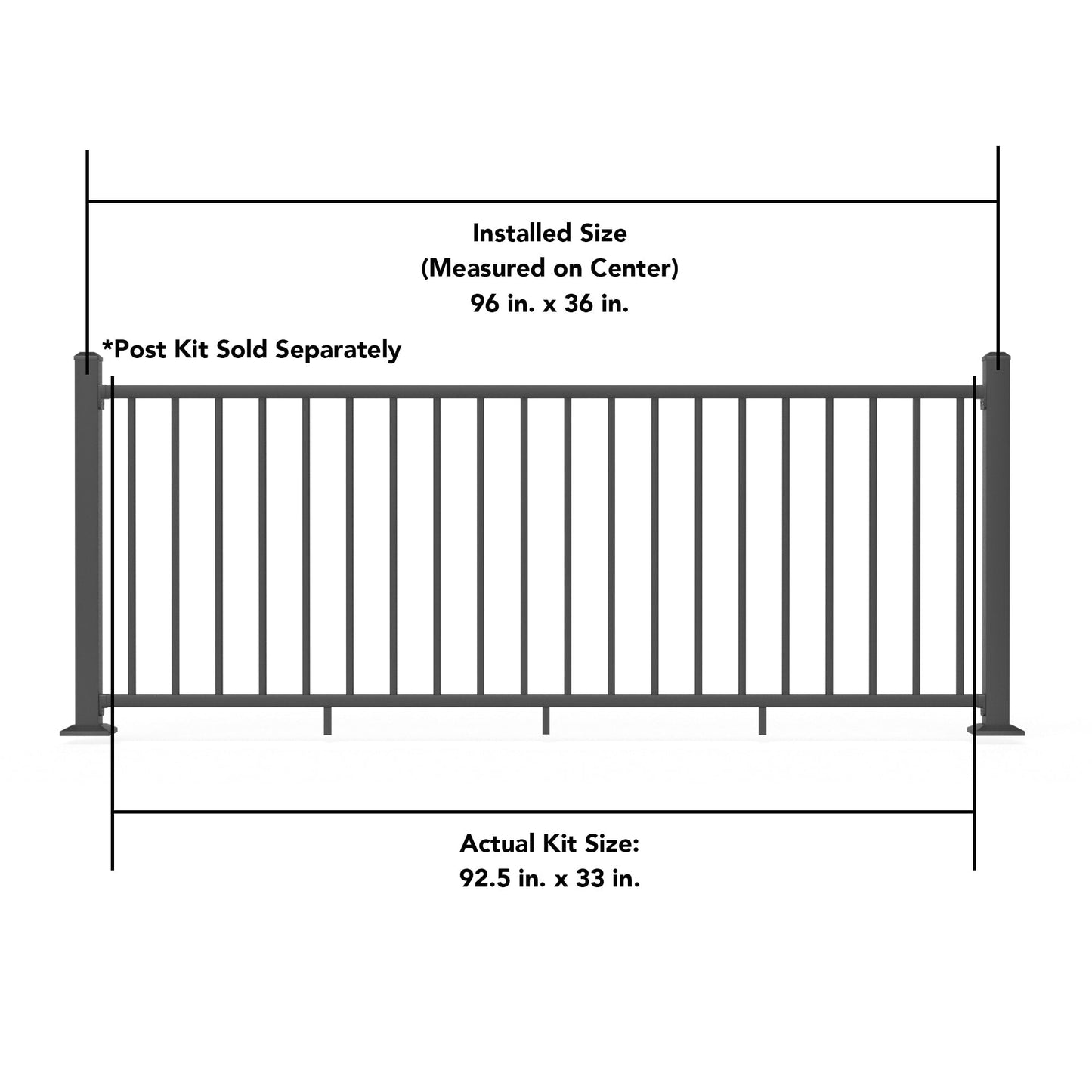 Deckorators Pre-Assembled Aluminum  Aluminum Deck Rail Kit