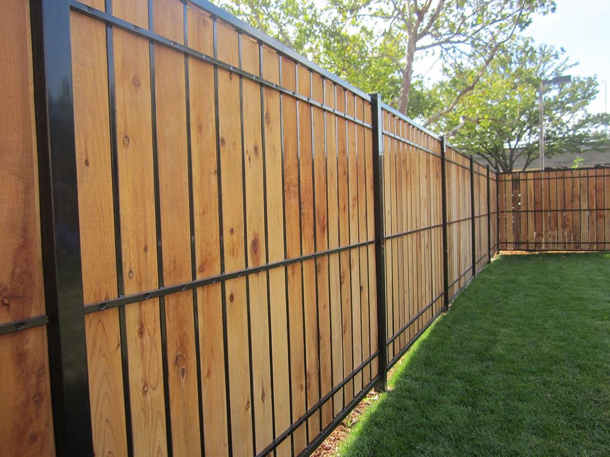 Fortress Building Products 9-ft H x 3-in W Gloss Black Steel Spaced Picket Flat-top Privacy Fence Post