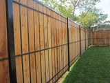 Fortress Building Products 9-ft H x 3-in W Gloss Black Steel Spaced Picket Flat-top Privacy Fence Post