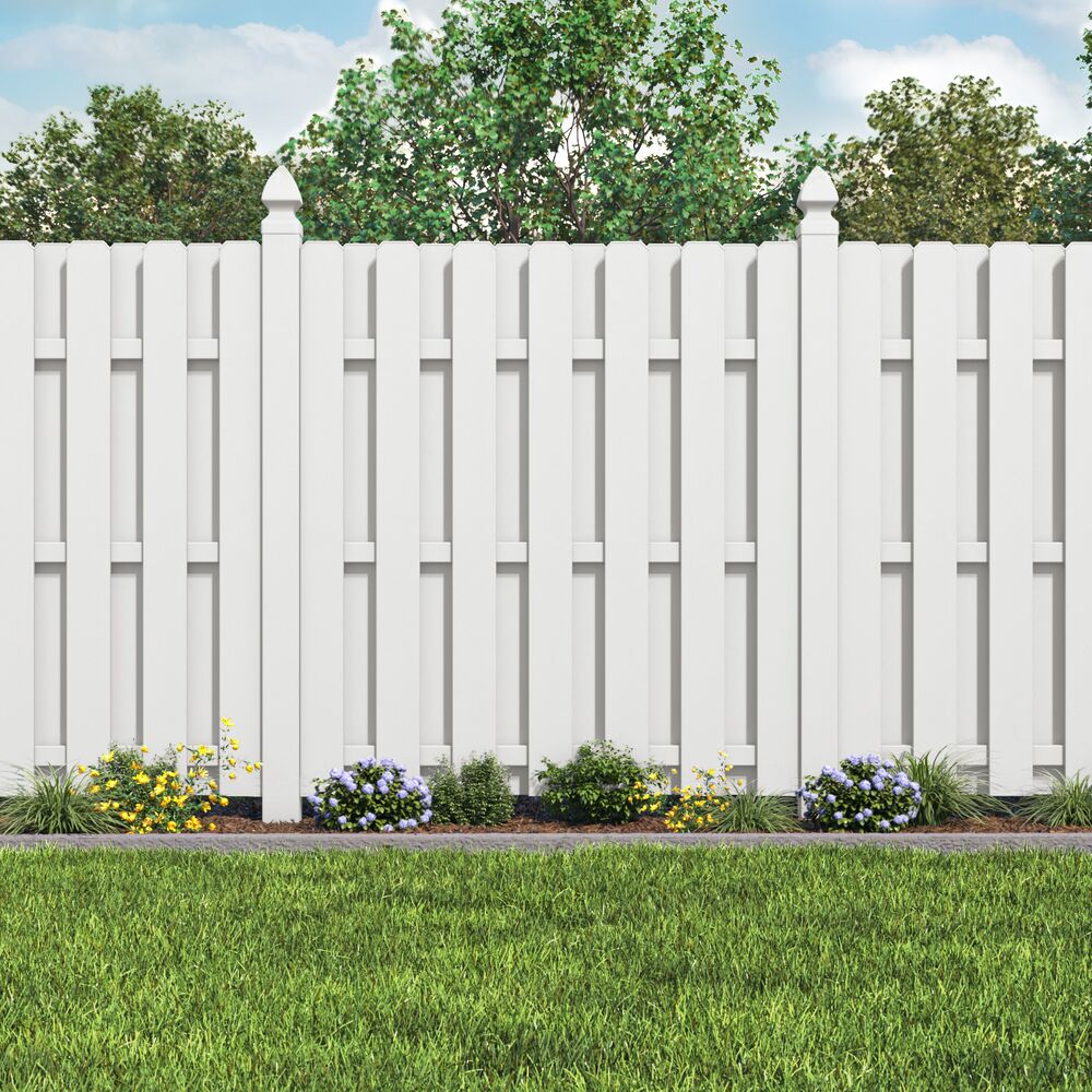Freedom Shadowbox 6-ft H x 6-ft W White Privacy Vinyl Fence Panel (Assembled)