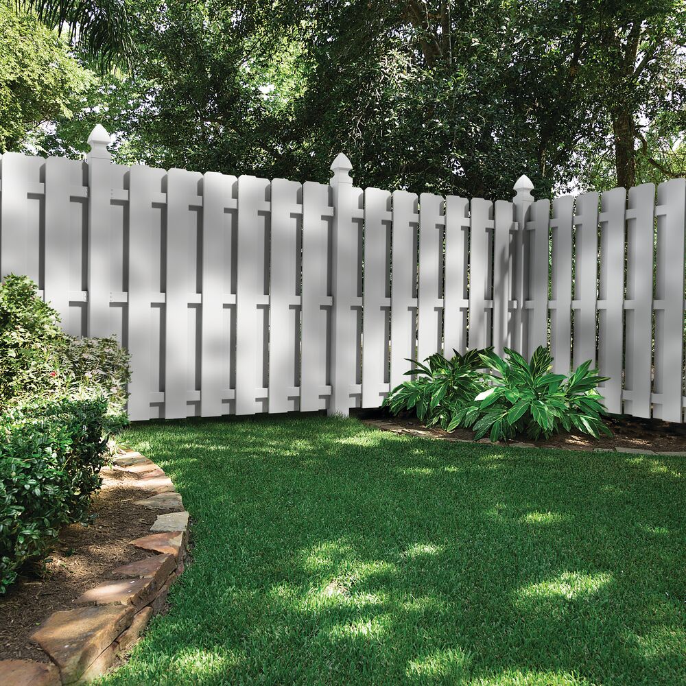 Freedom Shadowbox 6-ft H x 6-ft W White Privacy Vinyl Fence Panel (Assembled)