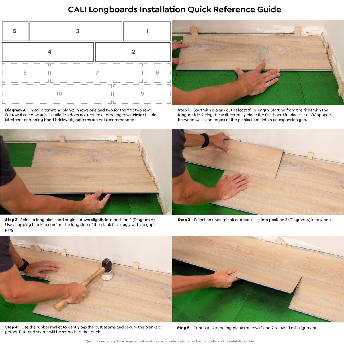 CALI Long-Board Vinyl Pro 6-Piece 9-in x 70.87-in Windswell Hickory Luxury Vinyl Plank Flooring