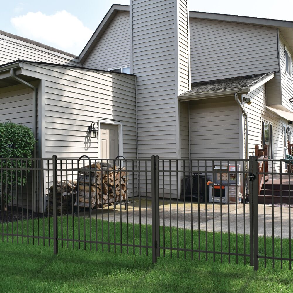 Freedom New Haven 9-ft H x 2-in W Black Aluminum Spaced Picket Flat-top Decorative End Fence Post