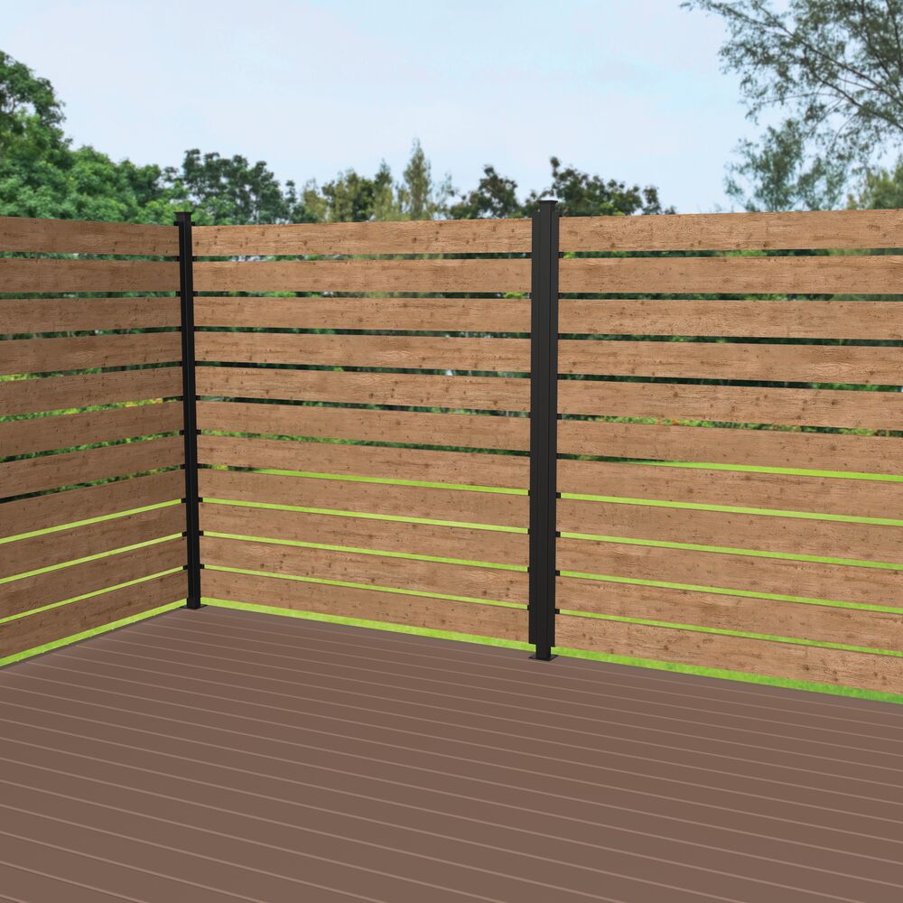 Freedom 6-ft H x 2-in W Black Steel Decorative Blank Fence Post
