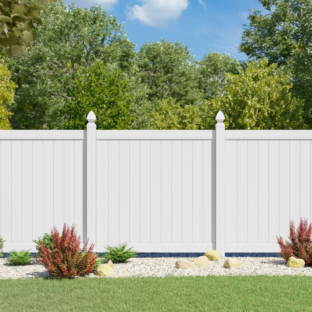 Freedom Hampton 8.5-ft H x 5-in W White Vinyl End Fence Post (Unassembled)