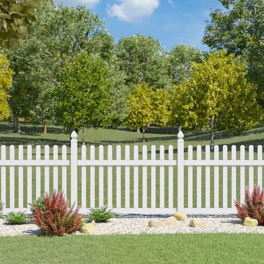 Freedom Coventry 4-ft H x 6-ft W White Vinyl Fence Panel (Unassembled)