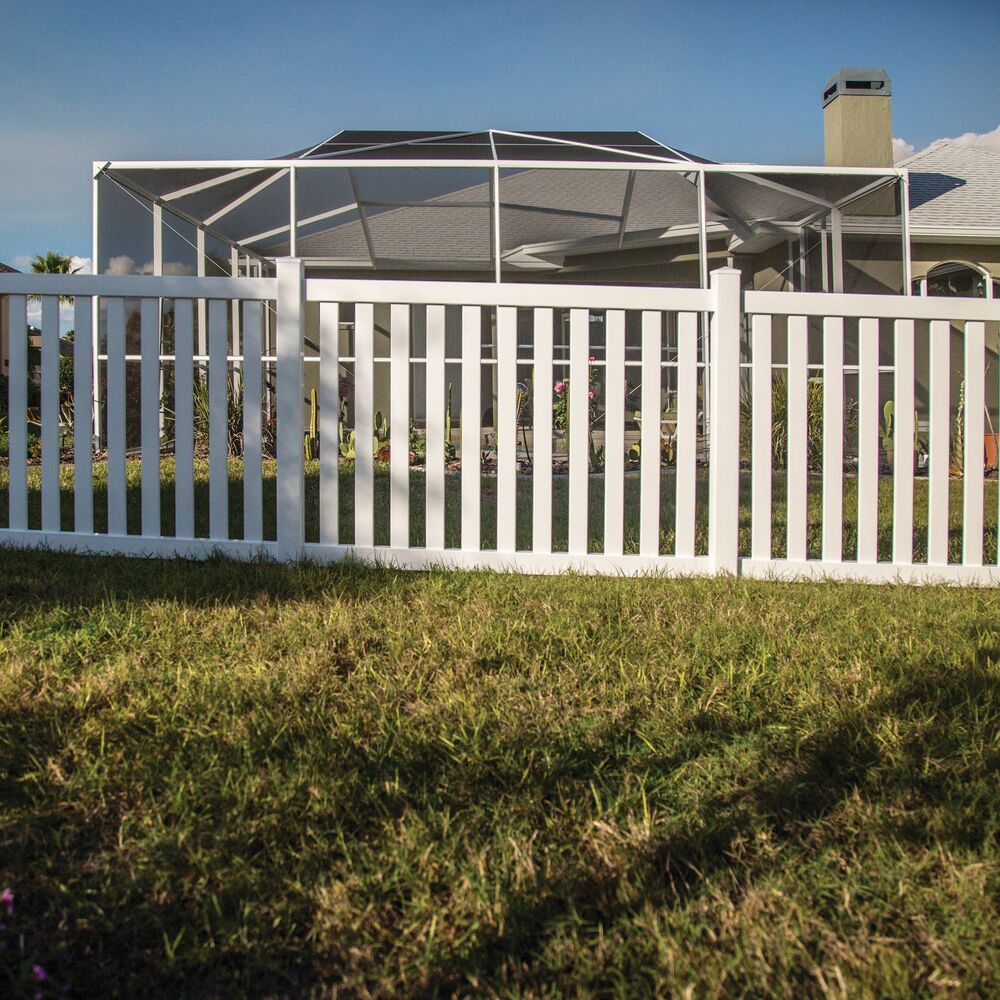 Freedom Durham 6-ft H x 4-in W White Vinyl Line Fence Post (Unassembled)