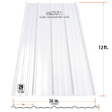 Gibraltar Building Products 3.125-ft x 12-ft SM-Rib White Galvalume Steel Roof Panel, 29-Gauge, 36-in Coverage