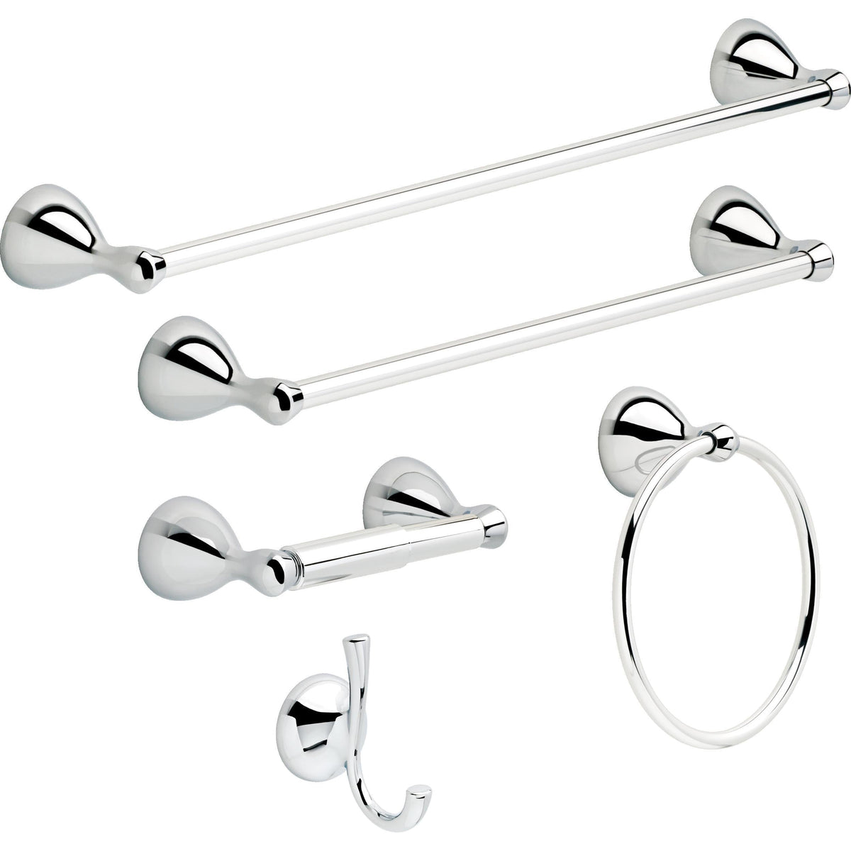 Delta Foundations 24-in Polished Chrome Wall-Mount Single Towel Bar