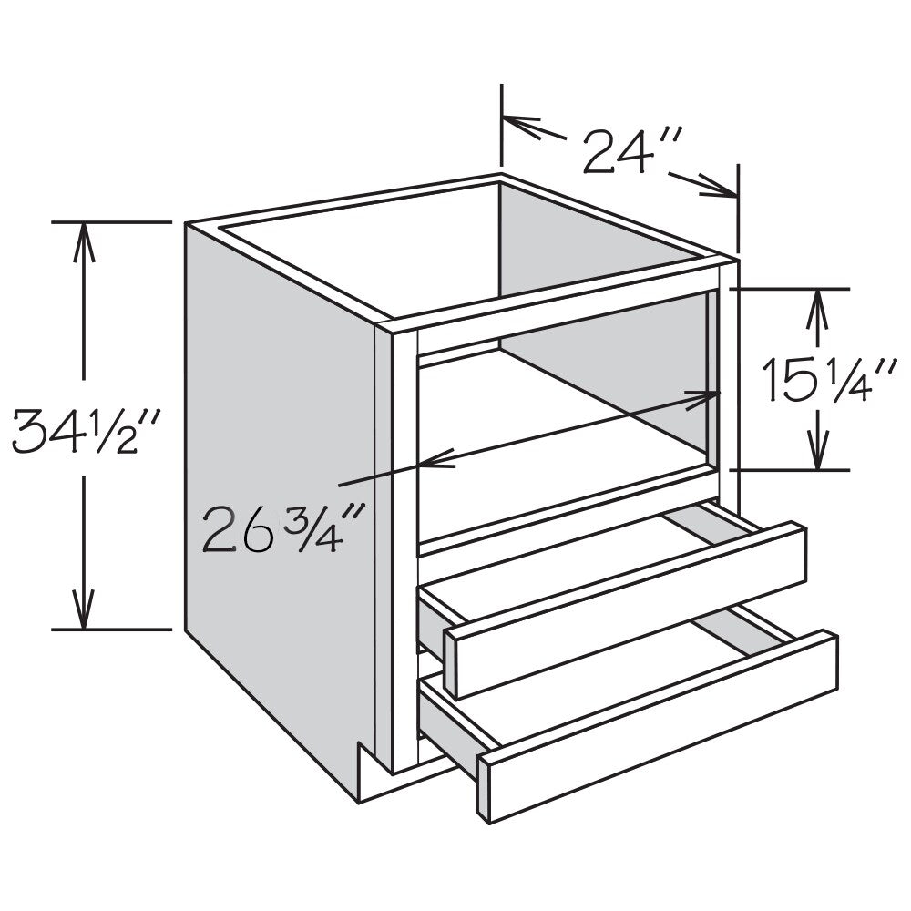 allen + roth Aveley 30-in W x 34.5-in H x 24-in D Linen 2-Drawers Microwave Base Fully Assembled Cabinet (Flat Panel Style)