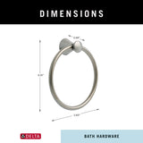 Delta Lahara Brilliance Stainless Steel Wall Mount Towel Ring