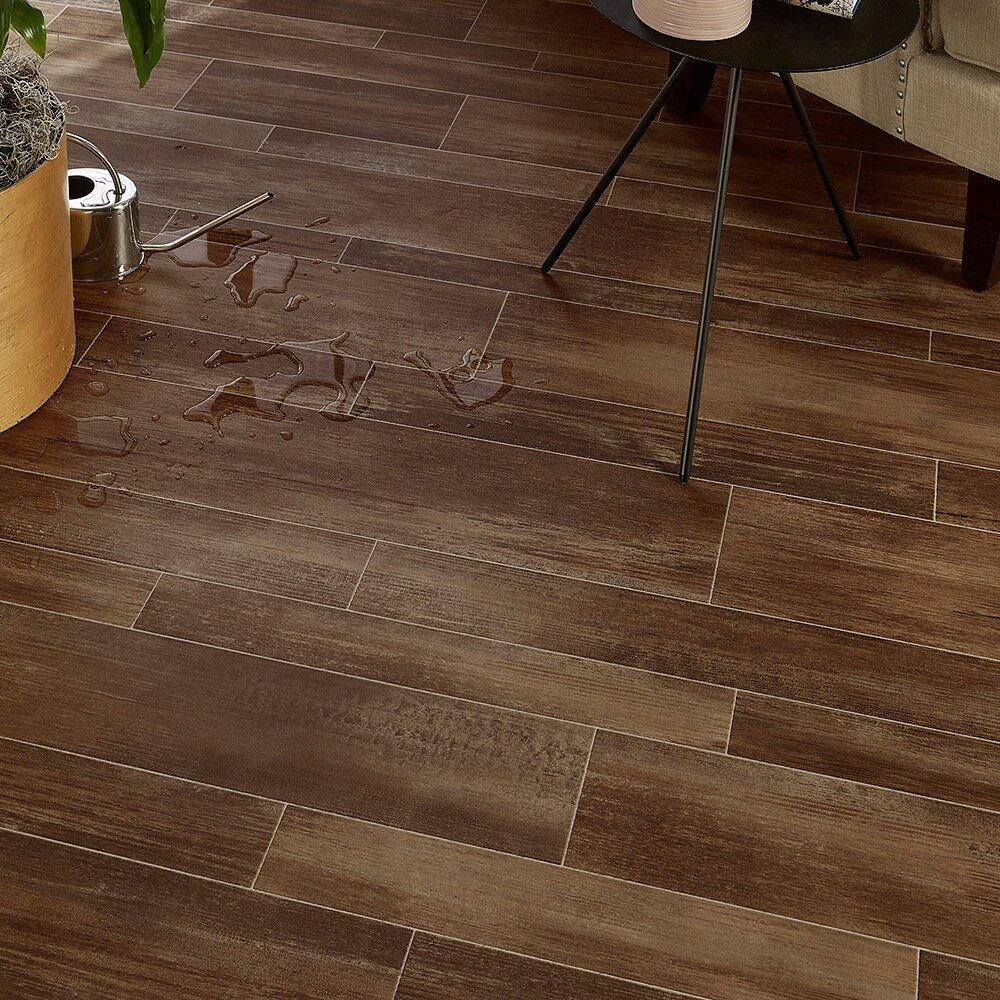 Style Selections 12-ft W x Cut-to-Length Rivers Edge Mixed Tile Stone Look Low-Gloss Sheet Vinyl Flooring