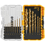 DEWALT 14-Piece Assorted Titanium Twist Drill Bit Set, Pilot Point, ToughCase+ (DW1354)