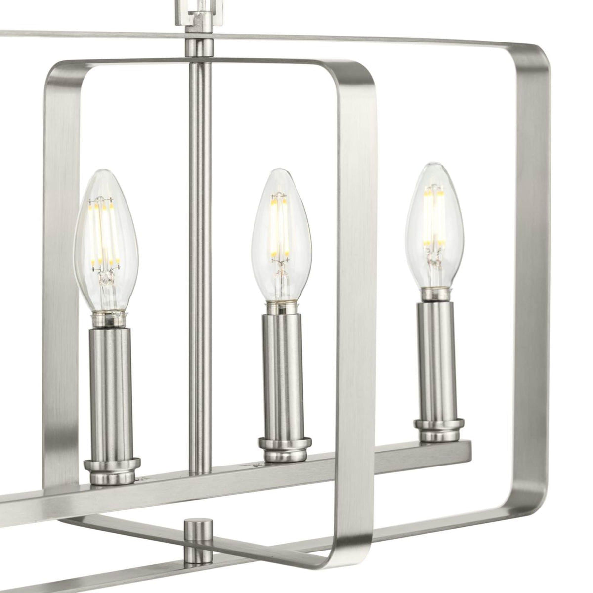 Progress Lighting McColl 6-Light Brushed Nickel Transitional Linear Large Hanging Kitchen Island Light