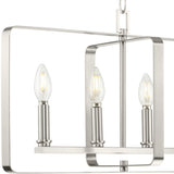 Progress Lighting McColl 6-Light Brushed Nickel Transitional Linear Large Hanging Kitchen Island Light