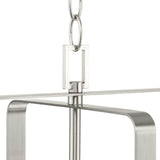 Progress Lighting McColl 6-Light Brushed Nickel Transitional Linear Large Hanging Kitchen Island Light