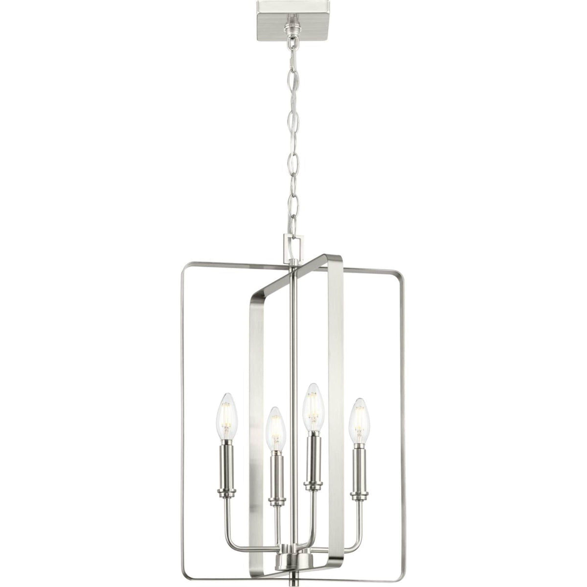 Progress Lighting McColl 4-Light Brushed Nickel Transitional Cage Chandelier