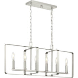 Progress Lighting McColl 6-Light Brushed Nickel Transitional Linear Large Hanging Kitchen Island Light