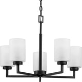 Progress Lighting Rexington 5-Light Matte Black Modern/Contemporary Chandelier