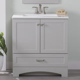 Diamond NOW Cassidy 30-in Pearl Gray Single Sink Bathroom Vanity with White Cultured Marble Top