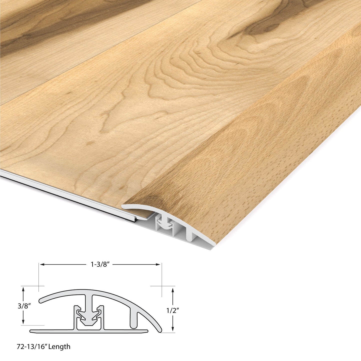 CALI Pro with Mute Step Huntington Hickory 1.37-in x 72-in Vinyl Floor Reducer