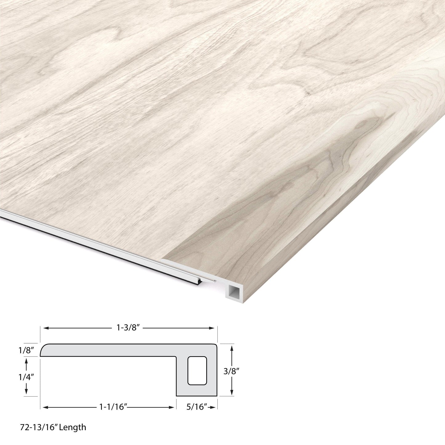 CALI Pro with Mute Step Seascape Hickory 1.37-in x 72-in Vinyl Floor Threshold