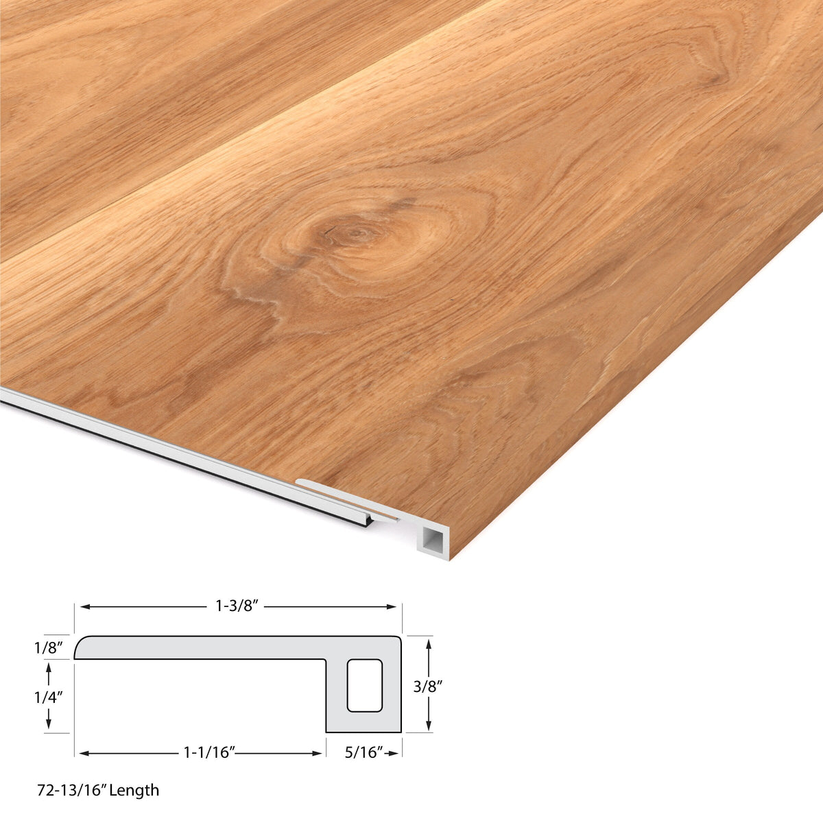 CALI Pro with Mute Step South Seas Oak 1.37-in x 72-in Vinyl Floor Threshold