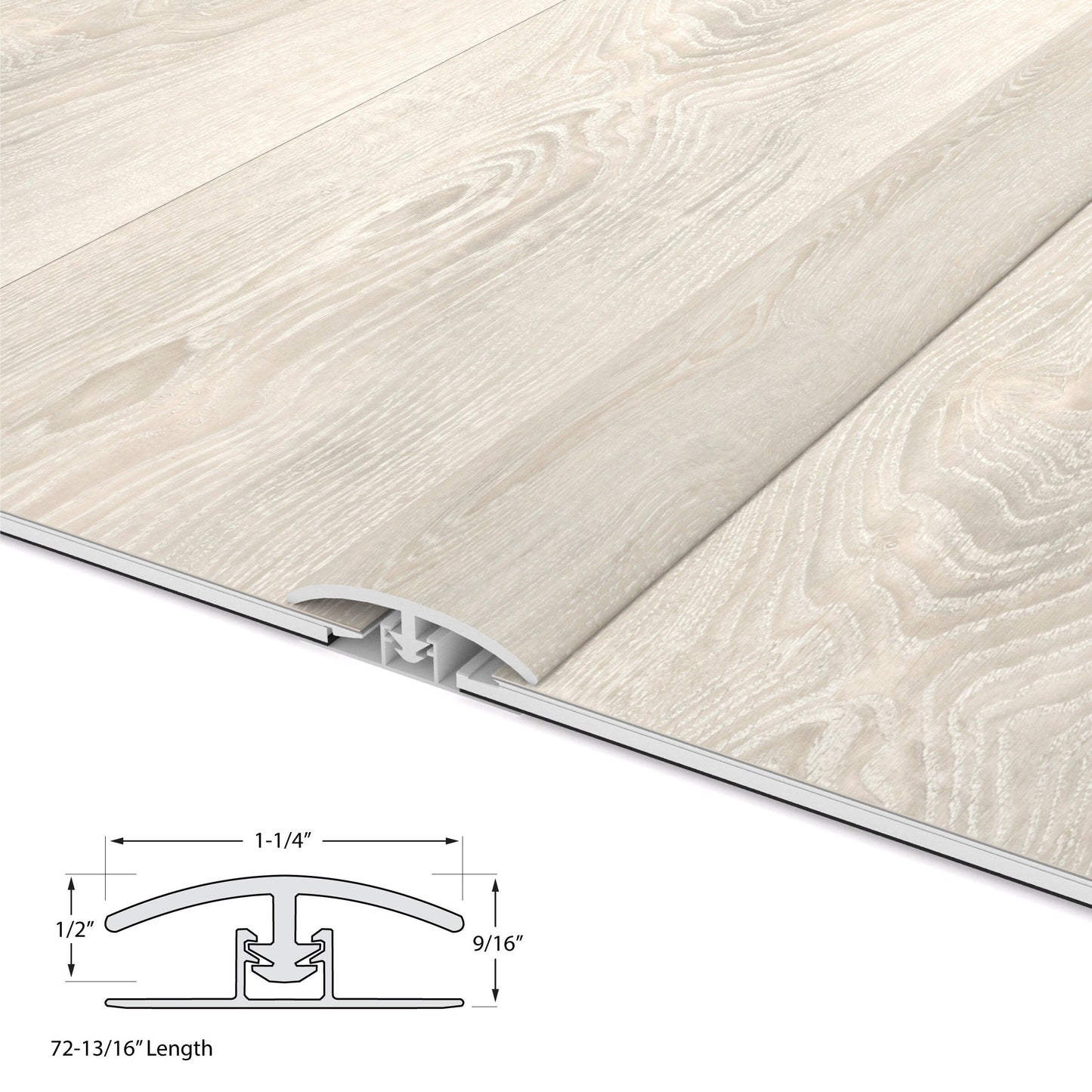 CALI Pro with Mute Step Castaway Oak 1.25-in x 72-in Vinyl Floor T-Moulding