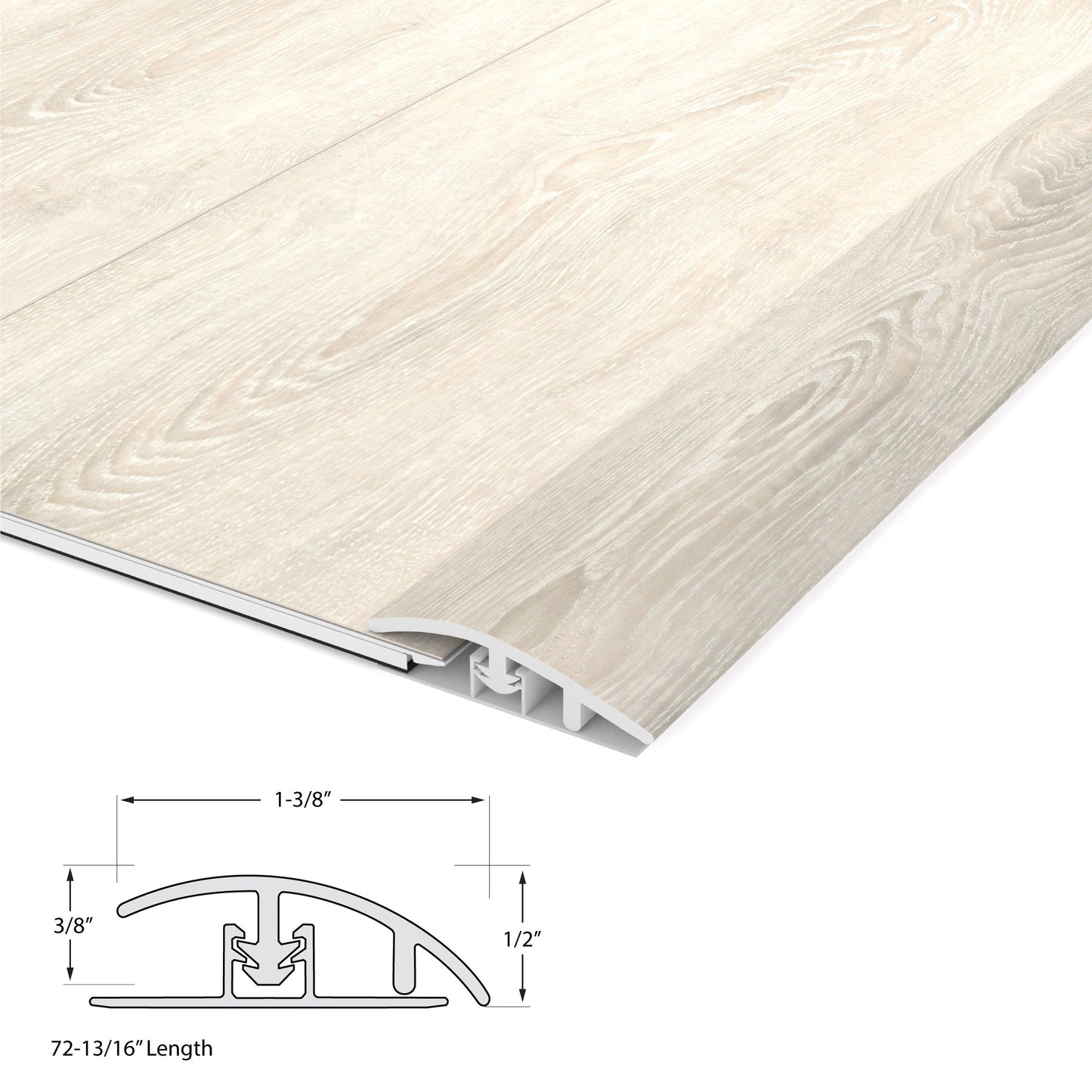 CALI Pro with Mute Step Castaway Oak 1.37-in x 72-in Vinyl Floor Reducer