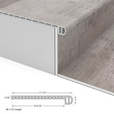 Cali Bamboo Gray Ash Vinyl Stair Tread — Classic, 11.5 in x 48.03 in