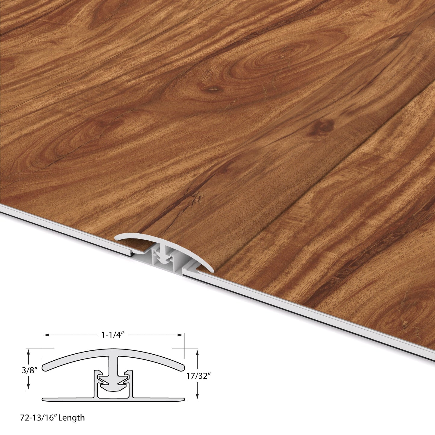 CALI Pro with Mute Step Classic Acacia 1.25-in x 72-in Vinyl Floor T-Moulding