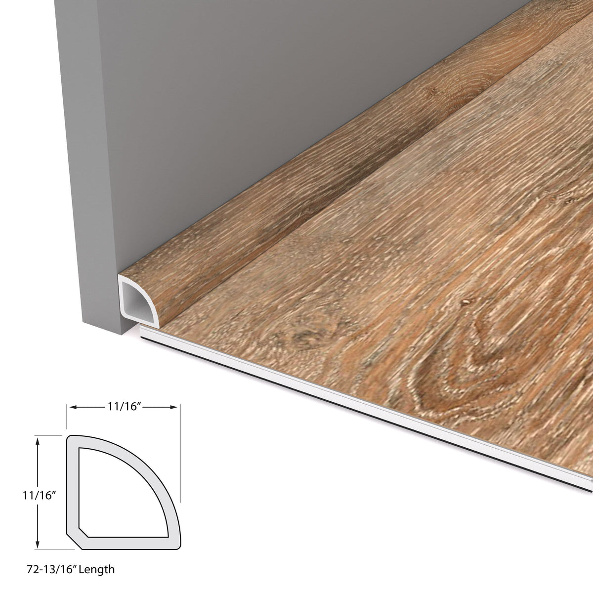 CALI Osprey Oak 0.7-in x 72.83-in Vinyl Floor Quarter Round