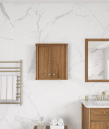 allen + roth Rian 22-in x 24-in x 7-in Walnut Soft Close Bathroom Wall Cabinet
